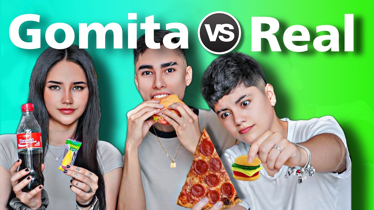 COMIDA DE GOMITA VS COMIDA REAL 🍕 // Katte hace trampa
