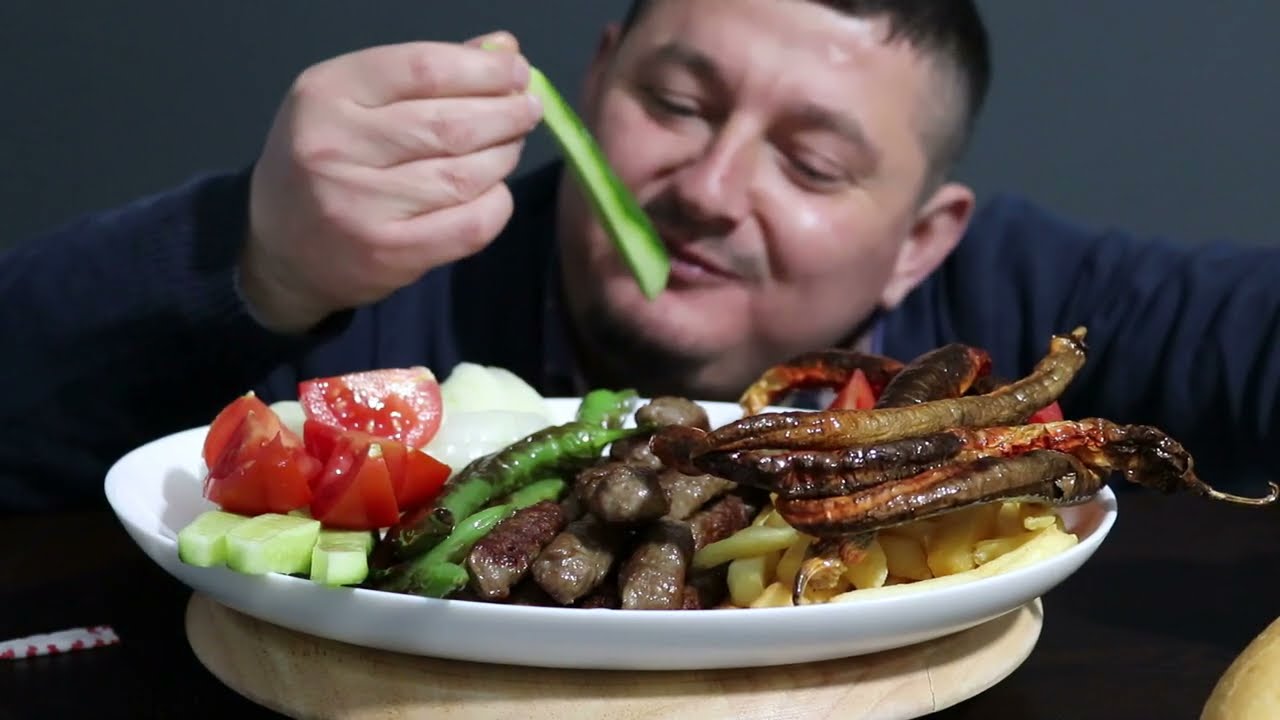 ASMR TURKİSH Tekirdağ Köftesi Patates Kızartması Çıtır Biber Meatballs French Fries Crispy Pepper