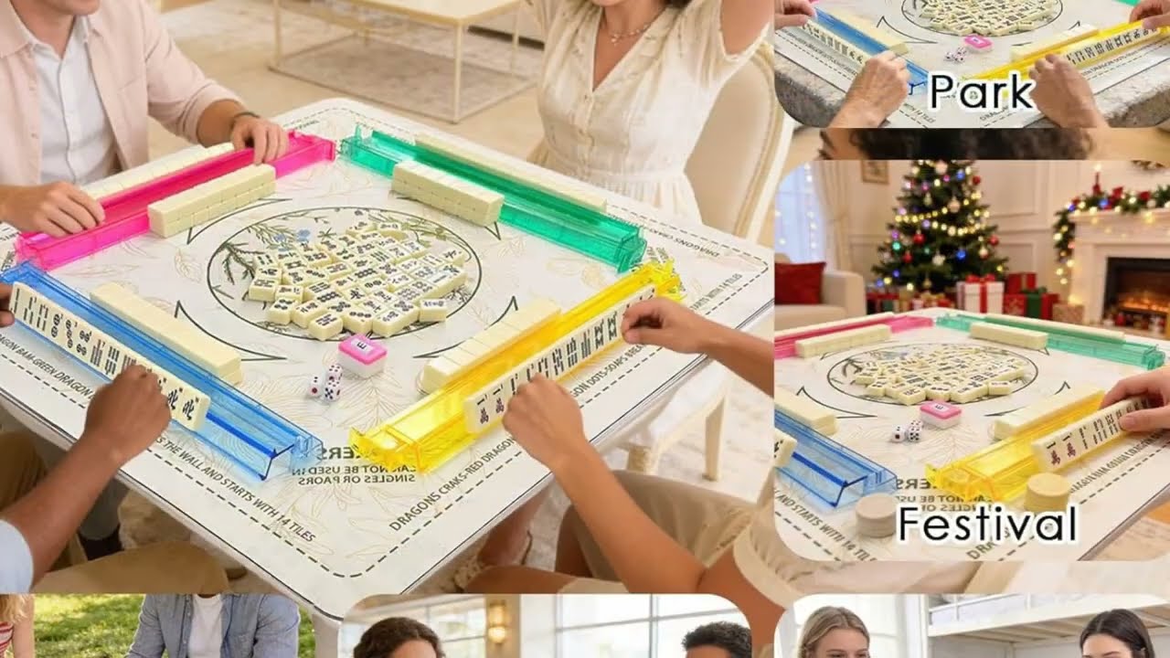 🎲 American Mahjong Tiles Set - Noise-Reducing & Portable with Accessories