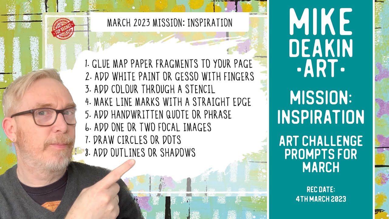 March 2023 Mission: Inspiration Art Challenge Prompts & Journal Page
