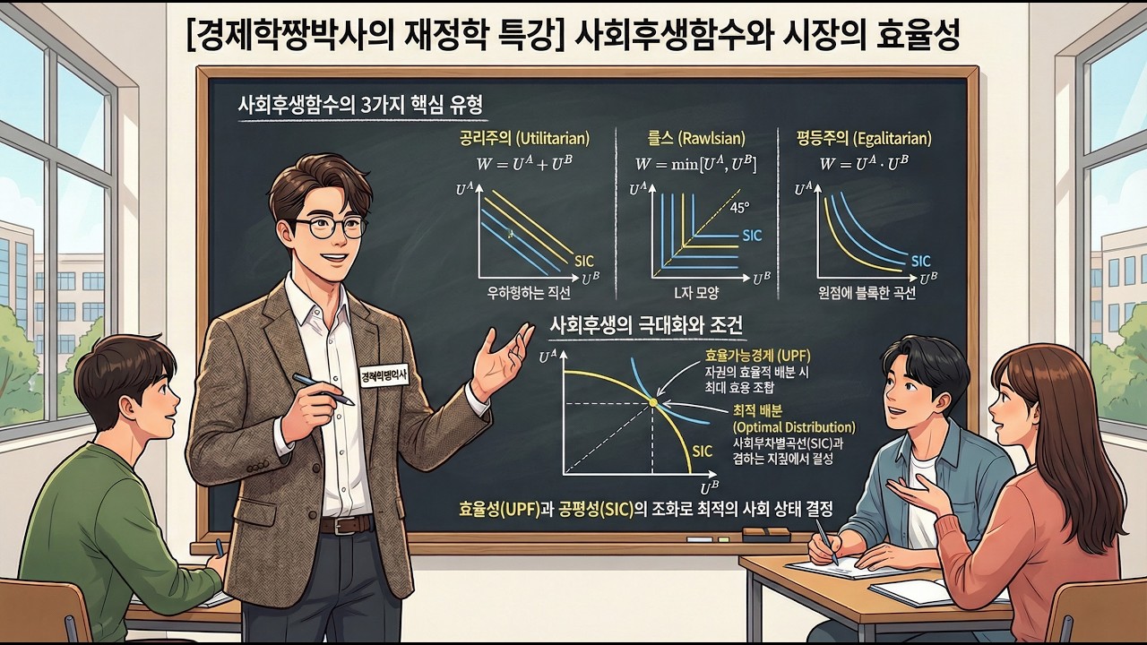 [정병열 재정학연습 7] 제2장 경제적 효율성과 시장실패 - 4. 사회후생함수