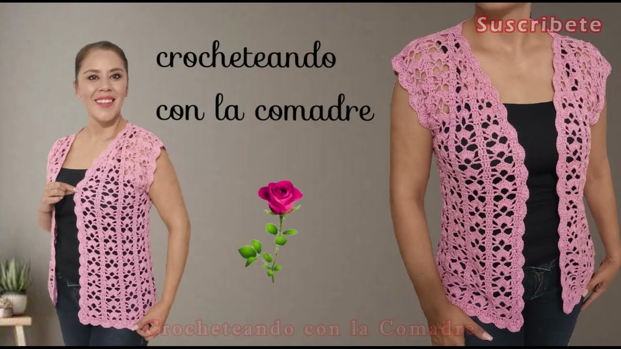🌟🌟🌟como tejer chaleco o c&aacute;rdigan a crochet parte#2 f&aacute;cil y r&aacute;pido crocheteando con la comadre