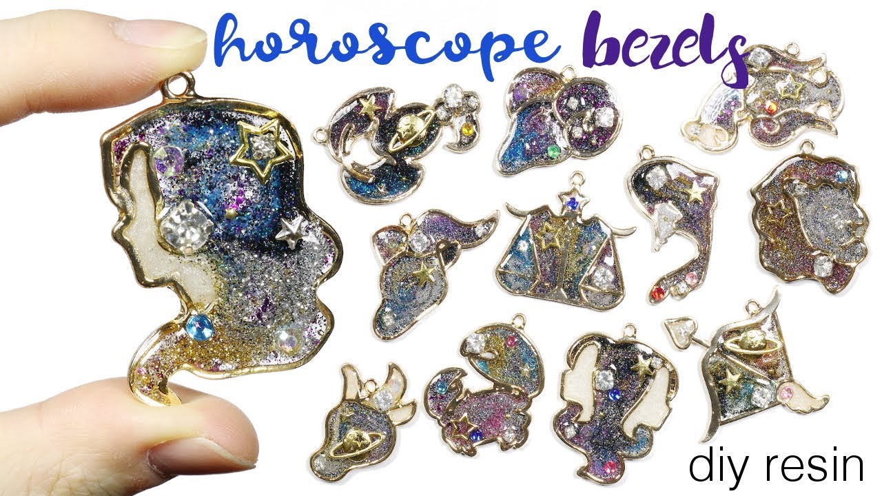 Watch Me Resin: Glitter Galaxy Zodiac/Daily Horoscope Open Bezel Tutorial