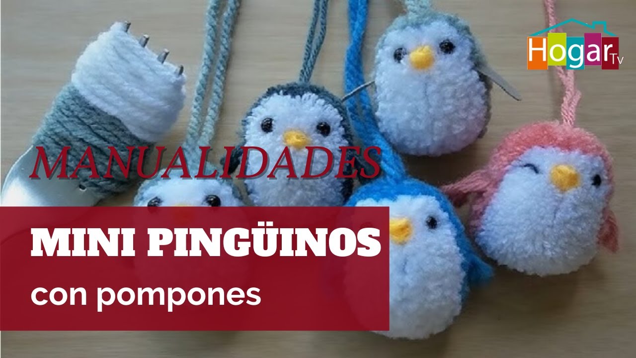 Como hacer un pequeño pingüino con pompones - HogarTv producido por Juan Gonzalo Angel Restrepo