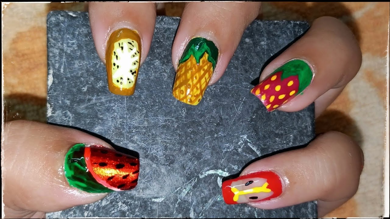 DIY Fruit Nails: 5 Cute Fruit Nail Designs Anyone Can Do At Home! 🍉🥝🍍🍓🍎