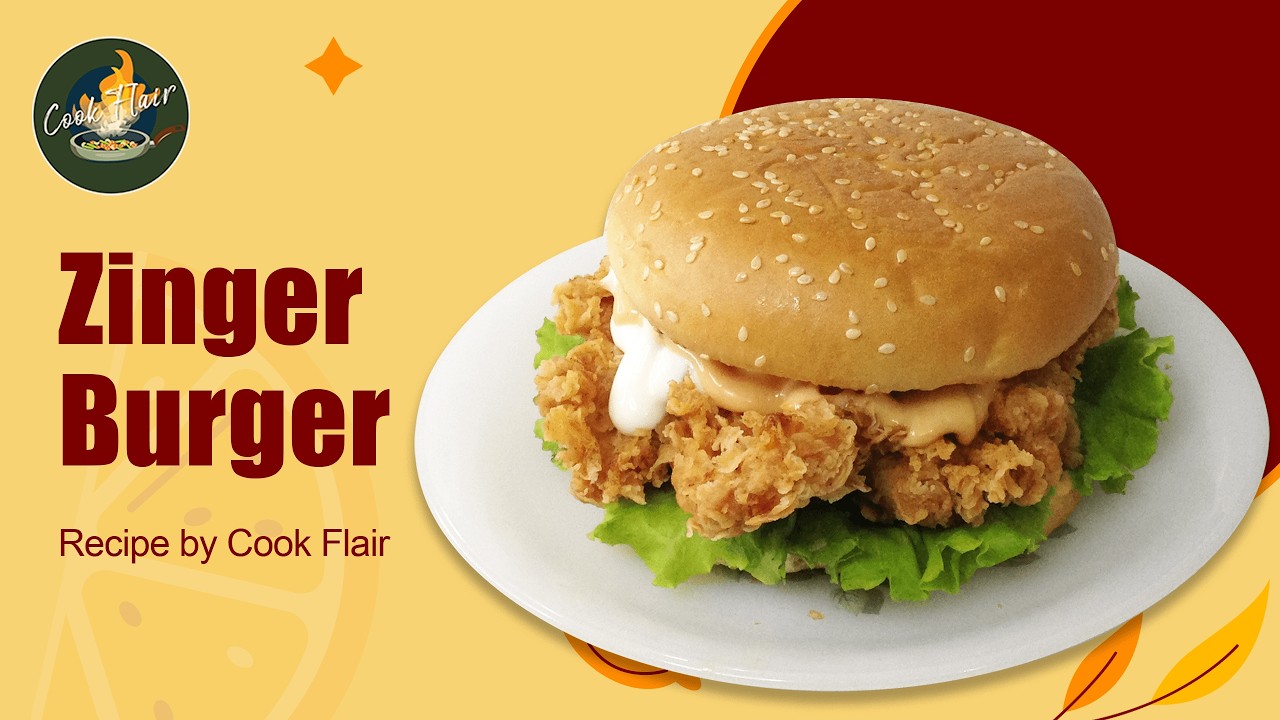 KFC Zinger Burger Recipe | Crispy Chicken Burger & Sauce | How To Make KFC Mighty Zinger at Home