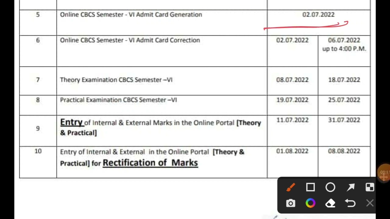 Examination programme for semester 6 WBSU #2022 #wbsu