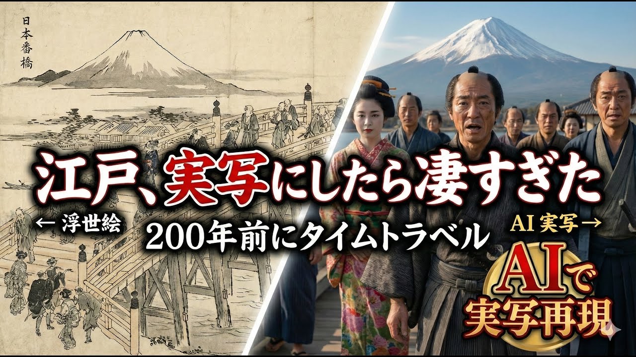 【AI実写化】江戸の町が凄すぎる！江戸最大のガイドブックを片手に200年前タイムトラベル