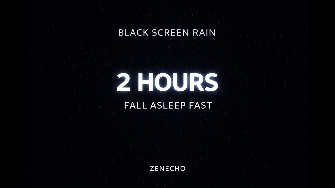 Black Screen Rain 2 Hours – Fall Asleep Fast | No Thunder