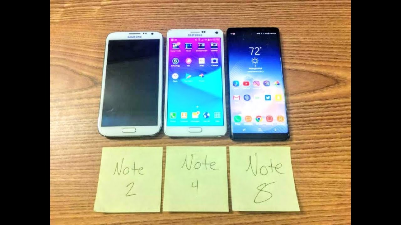 Samsung Galaxy Note 8 vs Note 4 vs Note 2