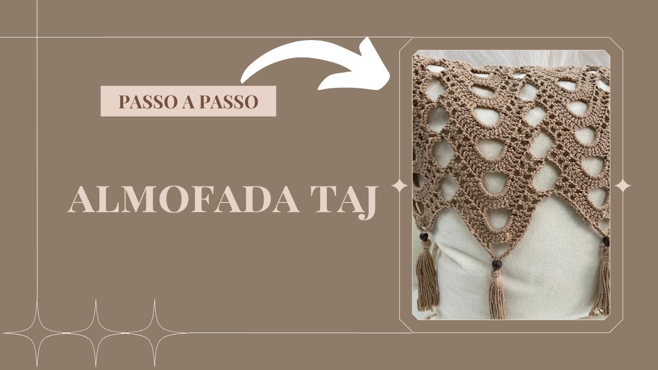 CAPA DE ALMOFADA TAJ - CROCHÊ MODERNO
