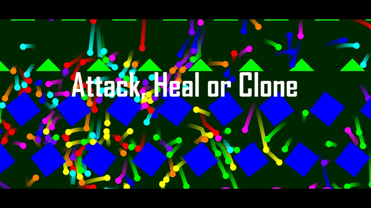 Marble Race - Attack, Heal or Clone (in Algodoo)