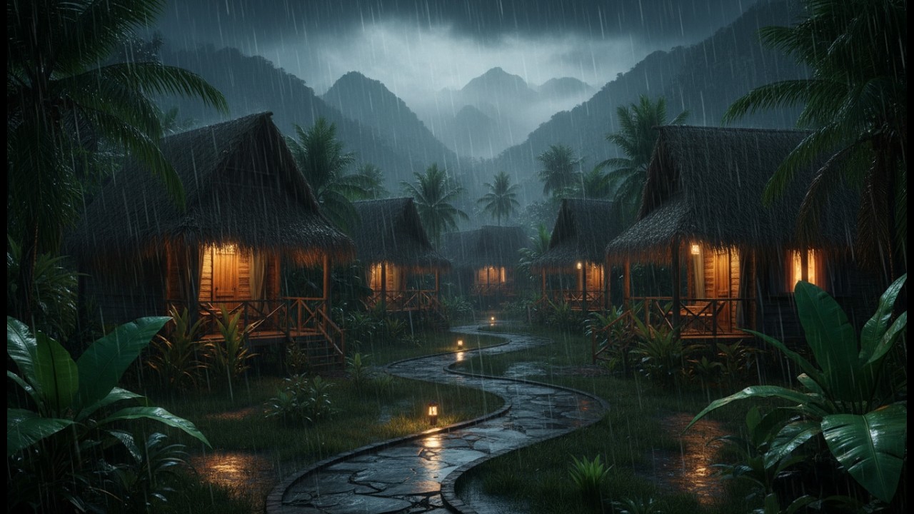 Rain Sounds for Sleeping 🌙 Night Heavy Rain Ambience for Deep Sleep, Calm Thoughts & Better Rest