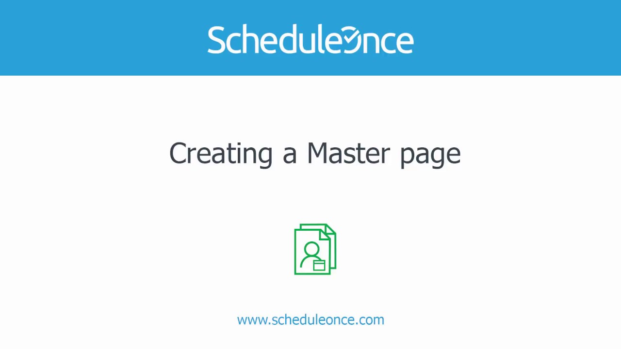 ScheduleOnce - Creating a Master page