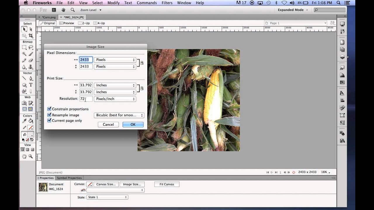Resizing Images in Fireworks