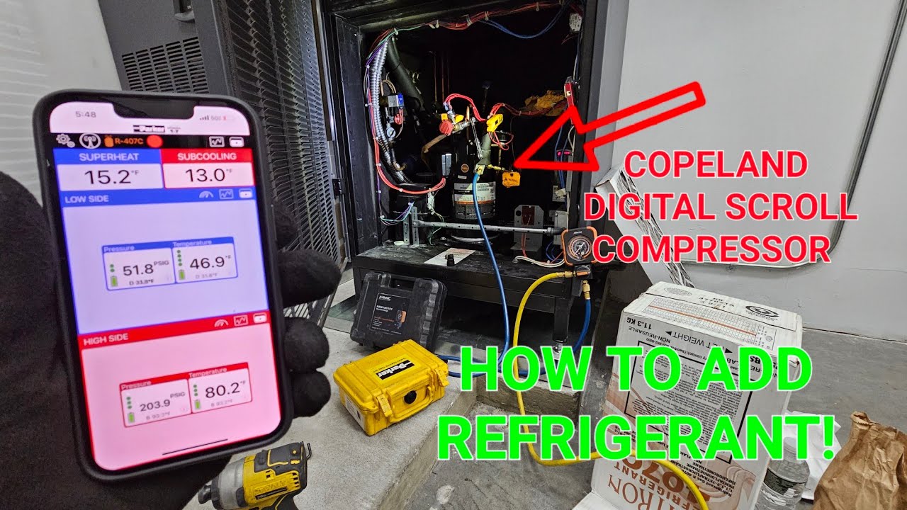 ADDING | CHECKING REFRIGERANT | SYSTEM WITH DIGITAL SCROLL COMPRESSOR