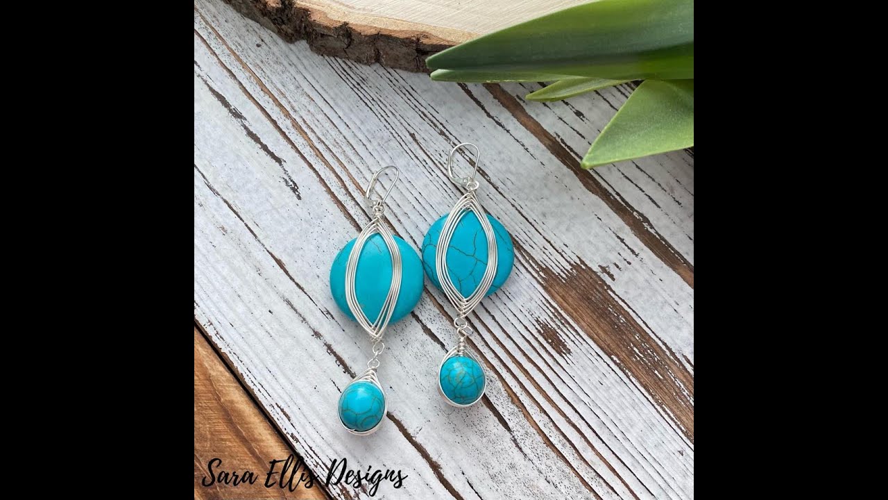 Flat Herringbone Wire Wrapped Earrings