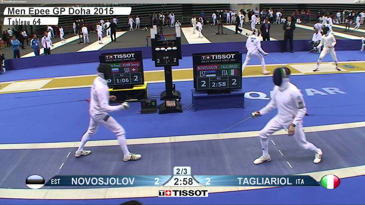 FE M E Individual Doha GP 2015 T64 20 blue TAGLIARIOL ITA vs NOVOSJOLOV EST