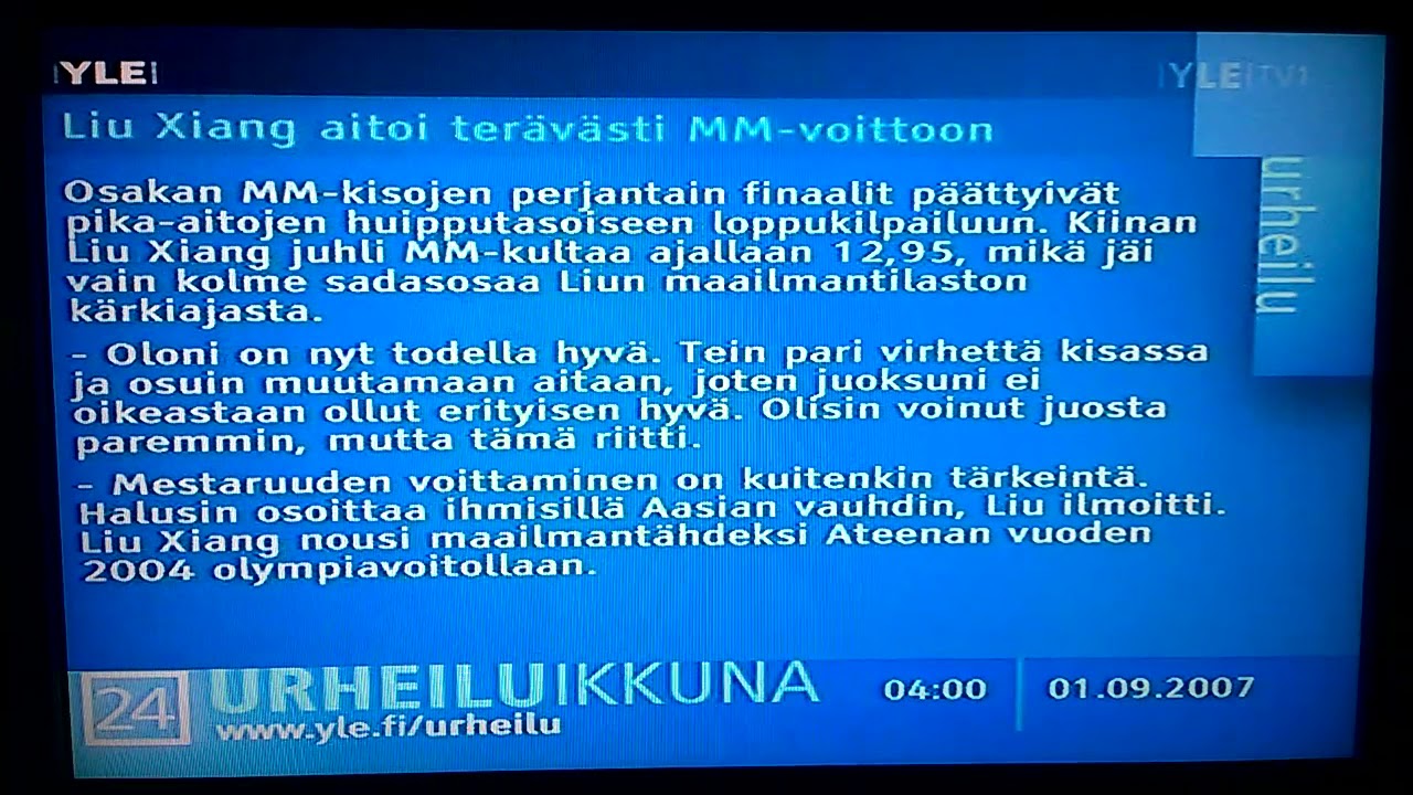 The end of analog TV in Finland Analogi TV lopetus antenniverkossa 04:00 1 9 2007