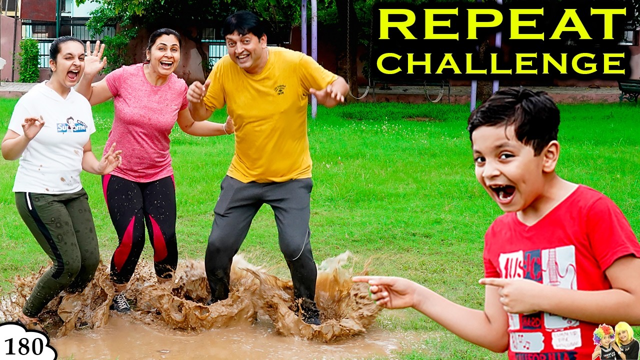 REPEAT CHALLENGE | Comedy Family Challenge | Funny Pranks | Aayu and Pihu Show