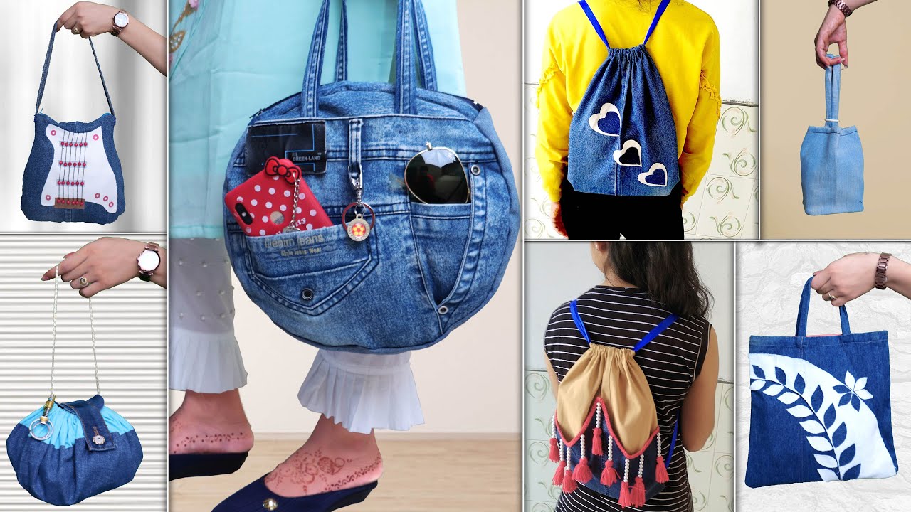 10 Jeans Bag || Best Out of waste Old Clothe Reuse Ideas || Jeans Handmade Things