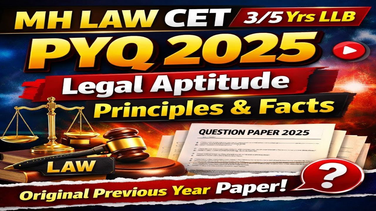 MH LAW CET (3/5 Yrs) 2026 | Legal Aptitude| Original Previous Year Question Paper 2025 |