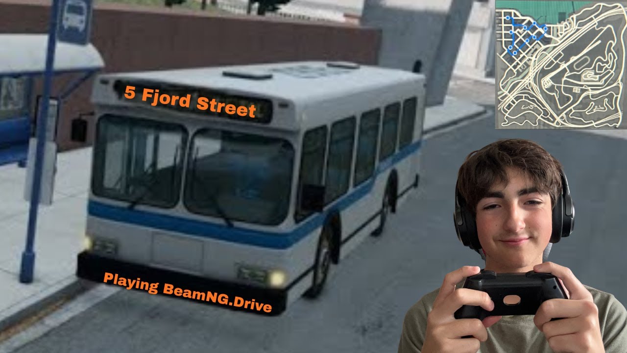 Playing BeamNG.Drive bus route: 5 Fjord Street