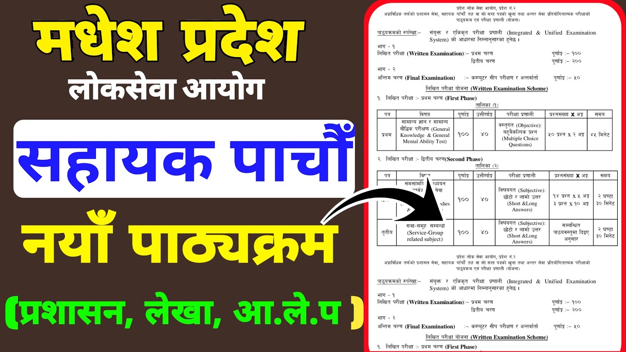 मधेश प्रदेश पाचौँ तहको पाठ्यक्रम | Madesh Pradesh 5th Level Syllabus | Madesh Pradesh Loksewa