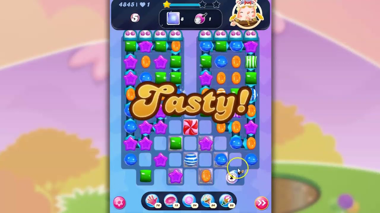 Candy Crush Level 4845 Talkthrough, 18 Moves 0 Boosters