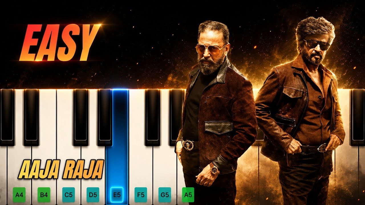 KH x RK Reunion - Aaja Raja | Easy Piano Tutorial | Anirudh 