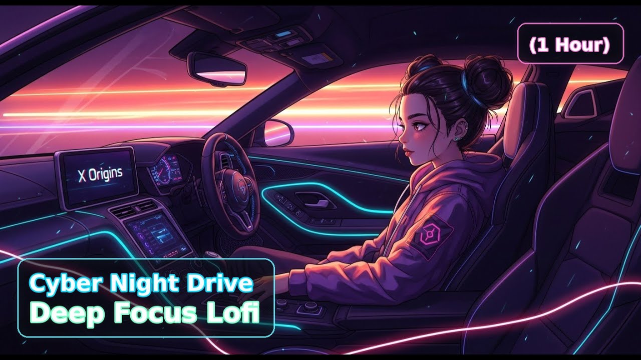 Cyber Night Drive — Deep Focus Lofi (1 Hour)