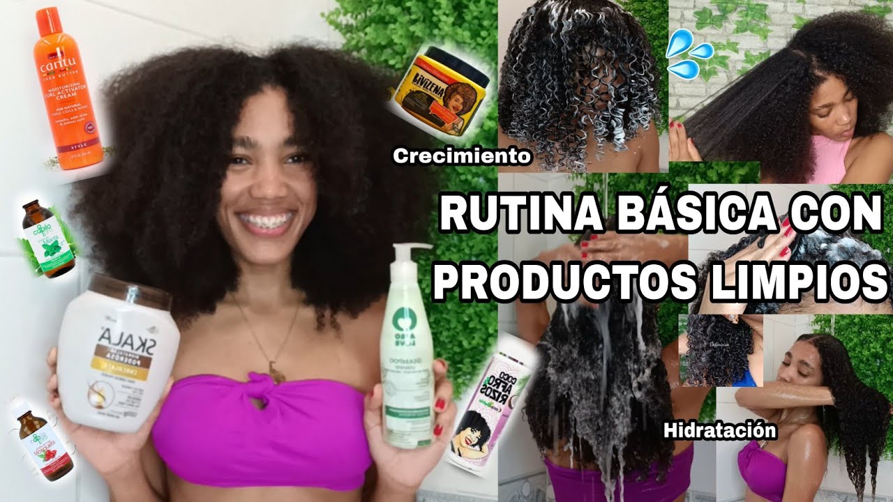RUTINA COMPLETA PARA PELO AFRO RIZADO CON PRODUCTOS LIMPIOS|CRECIMIENTO E HIDRATACIÓN|Rachell Santos