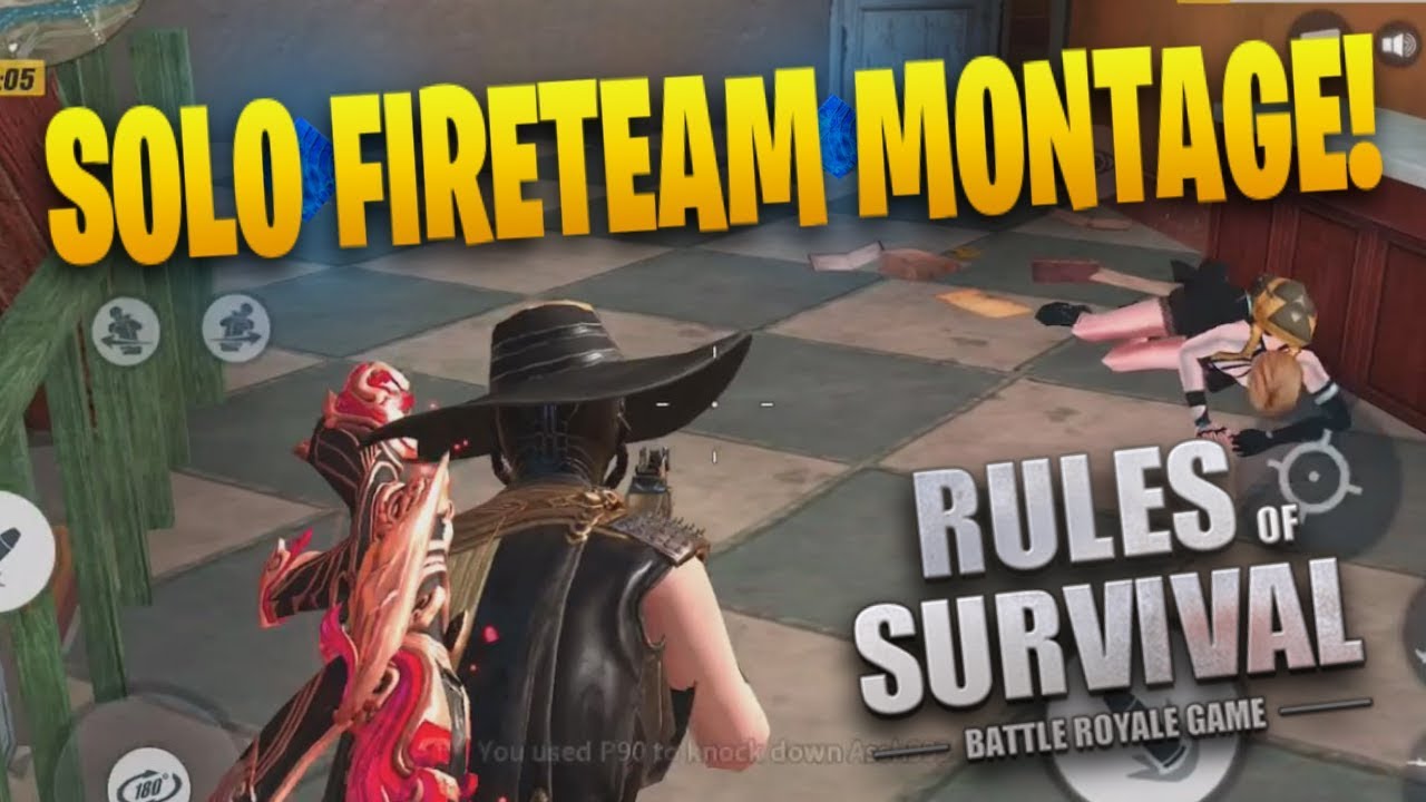 34 Kill Solo vs Fireteam Montage! (1v5 Rules Of Survival Montage) #4