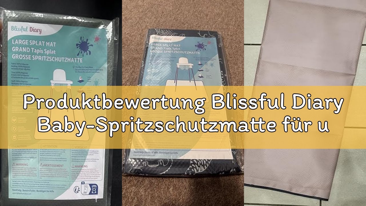 Produktbewertung Blissful Diary Baby-Spritzschutzmatte für unter den Hochstuhl, 128 x 128 cm abwisch