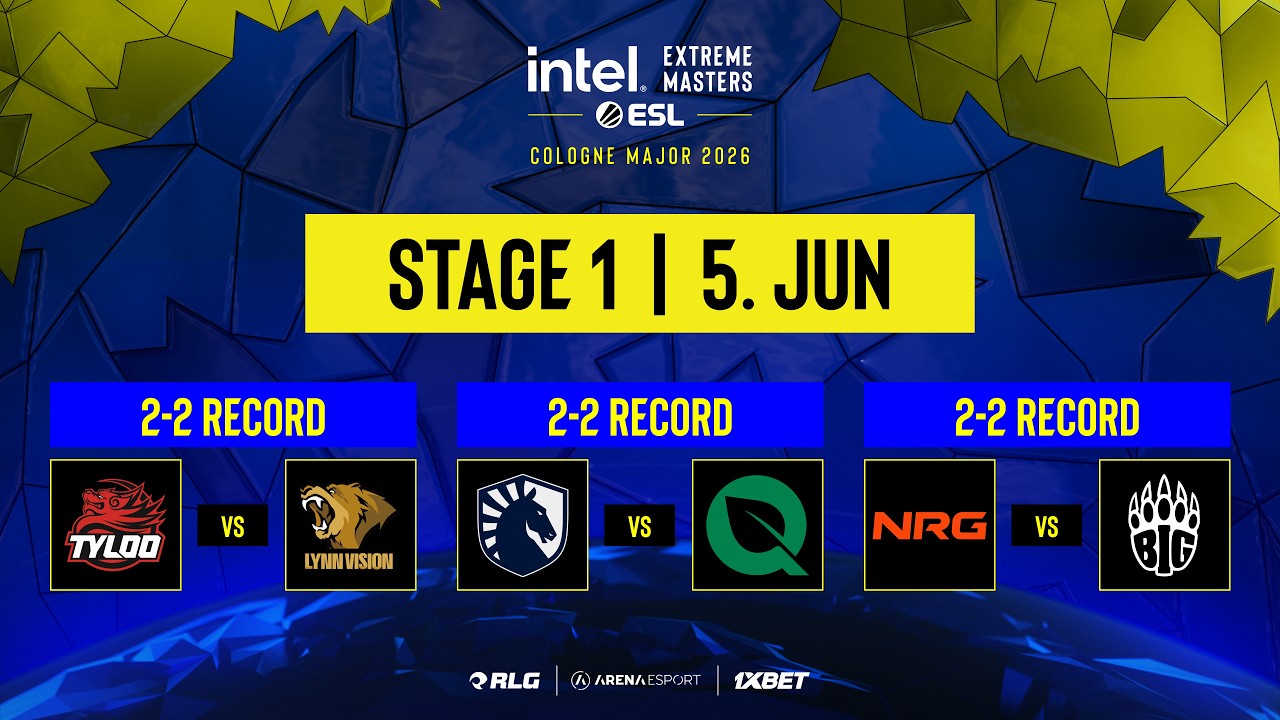 IEM Cologne Major 2026 - Stage 1 -  TYLOO vs LynnVision | Team Liquid vs Flyquest | NRG vs BIG