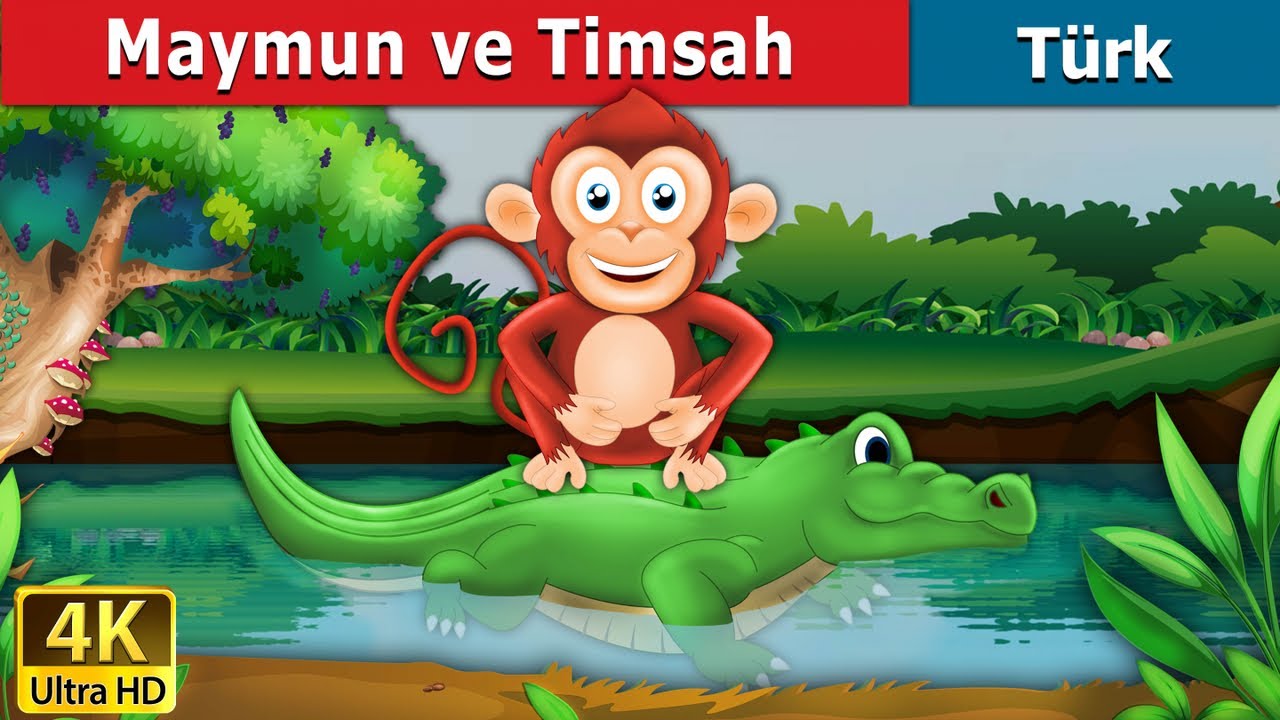 Maymun ve Timsah | Monkey and Crocodile story in Turkish | Turkish Fairy Tales