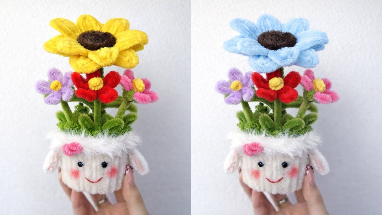 ［モール］で作ったひまわりの鉢植え、夏のギフトに最適！