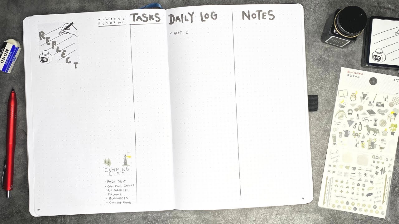 Minimal Bullet Journal Set Up using the Alastair Method