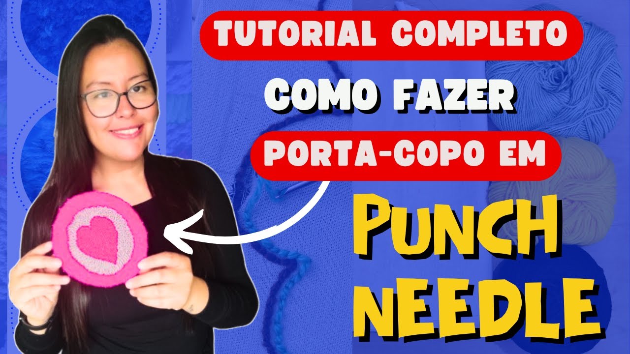 Como fazer porta-copos em bordado russo #artesanato #agulhamagica #diy #punchneedle #tutorial