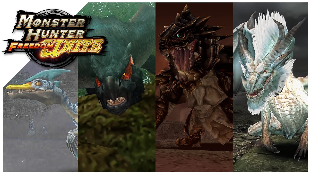 Monster Hunter Freedom Unite • All 61 Boss Fights and Ending
