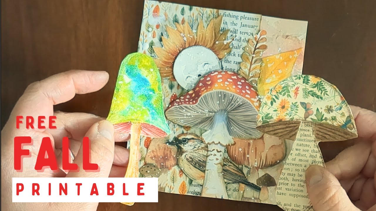 🍄 Mushroom Collage Fodder 3 Ways + Mixed Media Tags & Junk Journal Cards 🎨