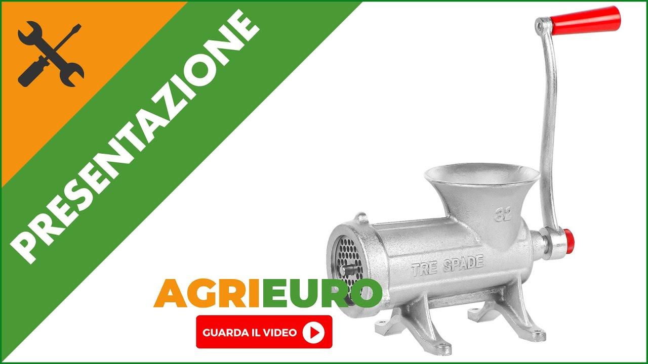 Presentazione del Tre spade TC-32 - Tritacarne manuale a manovella da appoggio