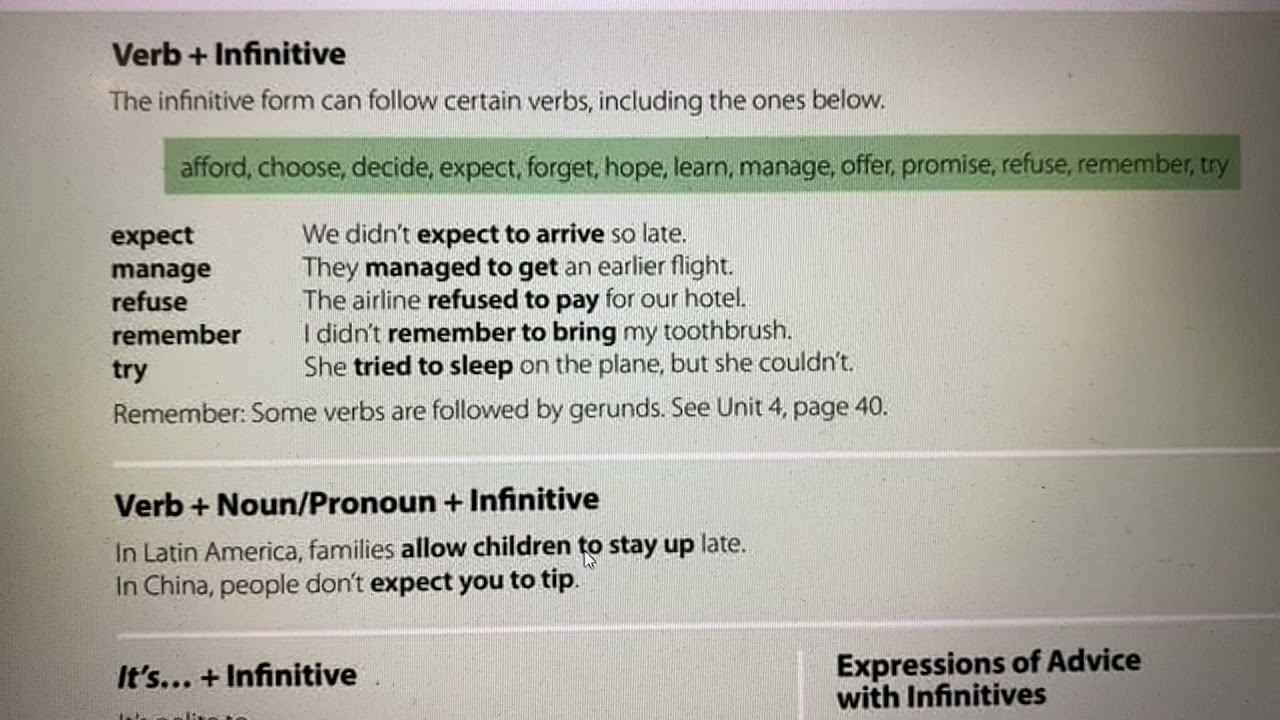 Verb + Infinitive للصف ثالث متوسط Super Goal 6