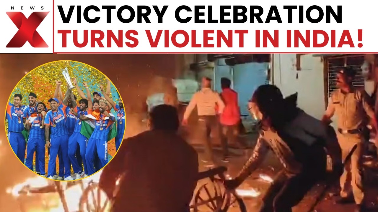 India&rsquo;s World Cup Victory Celebration Turns Bloody On Vijayawada&rsquo;s MG Road | Police Use Force