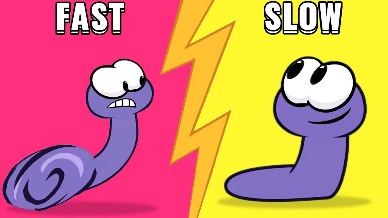 Om Nom corre rápido y lento: vídeo de aprendizaje divertido | Aprende español con Om Nom