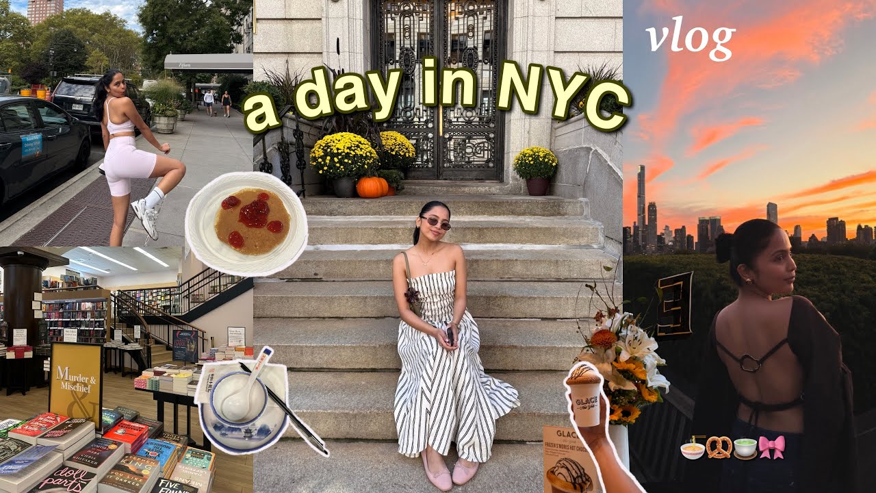 A perfect day in the life living in NYC🌥️🍂🚕 central park, MET rooftop, upper east side & more! 