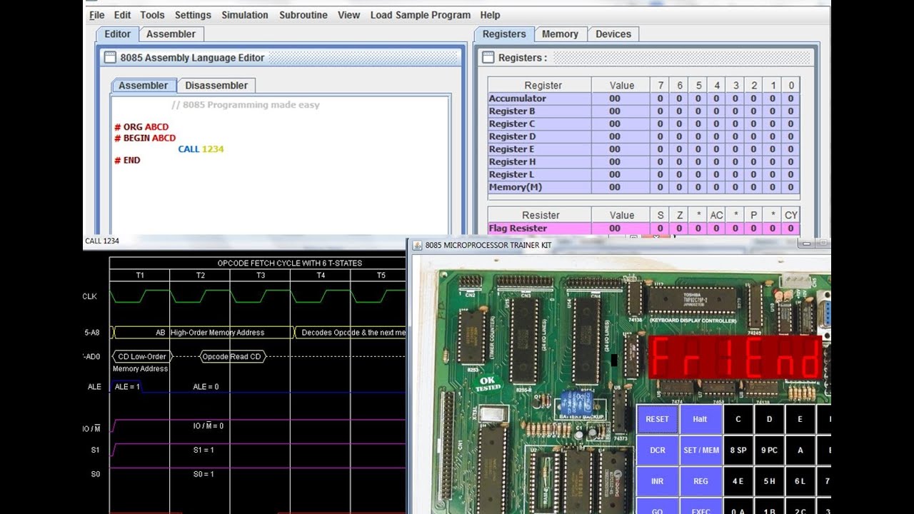 MPCA 3350904 LAB 8085 simulator & a sample Assembly language program ( GUJARATI VERSION)