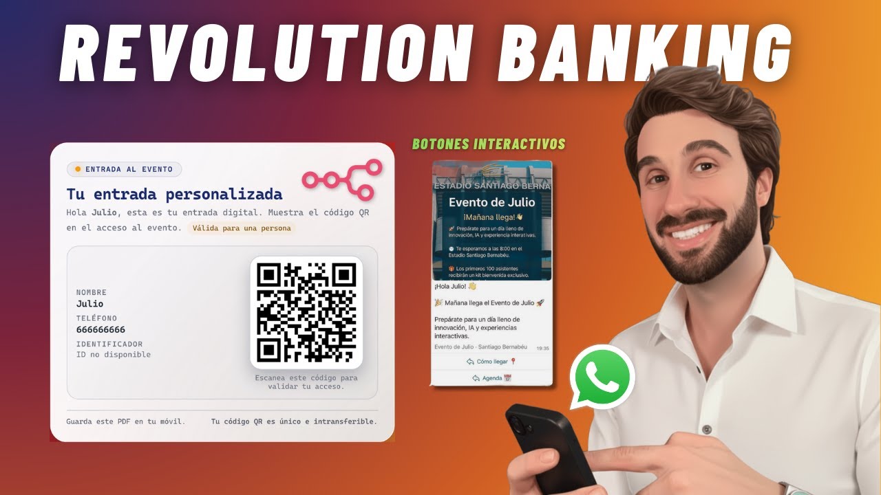😎Así Automatizan las Empresas Modernas (Ejemplo Real en n8n) | Entrada evento + QR + PDF + Whatsapp!
