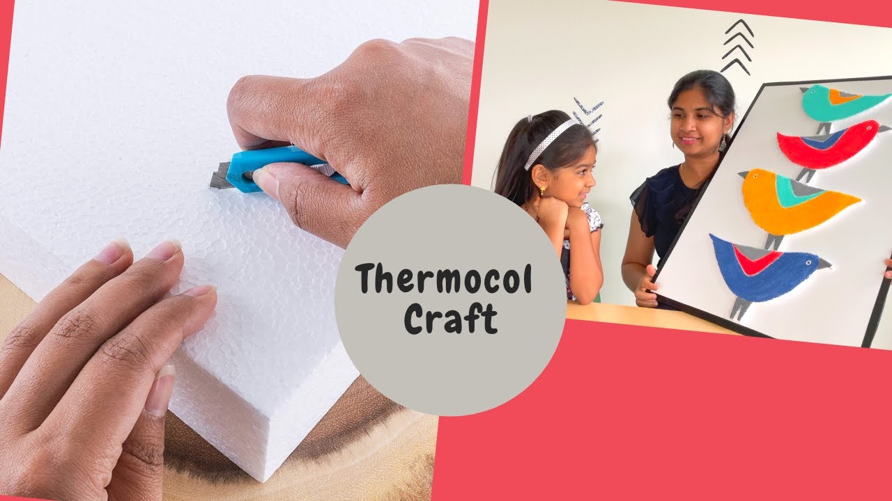 DIY Thermocol Craft / Art from waste / Bird family tree