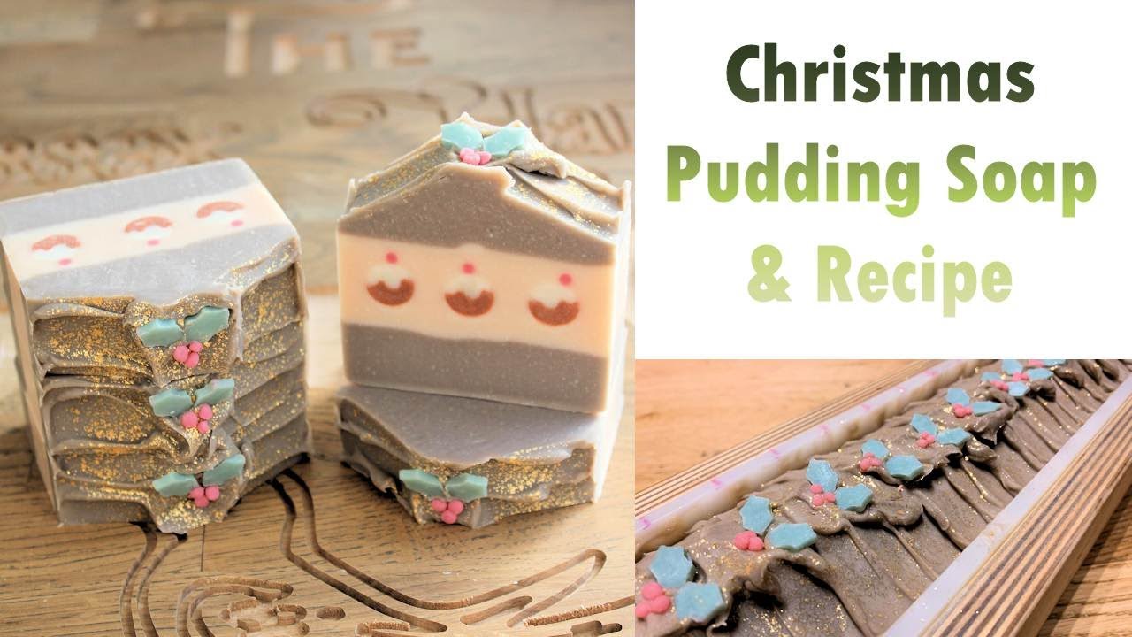 How to make a festive Christmas pudding themed cold process soap with recipe